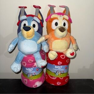 Bluey and Dingo Plush with 2 blankets